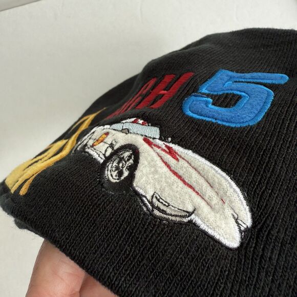 Vintage Y2K Speed Racer Mach 5 Beanie Fleece Lined Embroidered Fits Adult S/M - Picture 6 of 7
